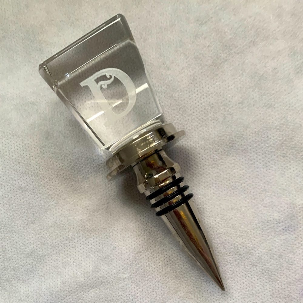 Cypress Home Wine Bottle Stopper Monogram Initial “D”